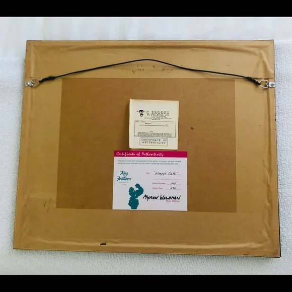 HAND PAINTED LIMITED EDITION “WIMPY’S CAFE”, SIGNED BY MYRON WALDMAN. - Picture 4 of 7